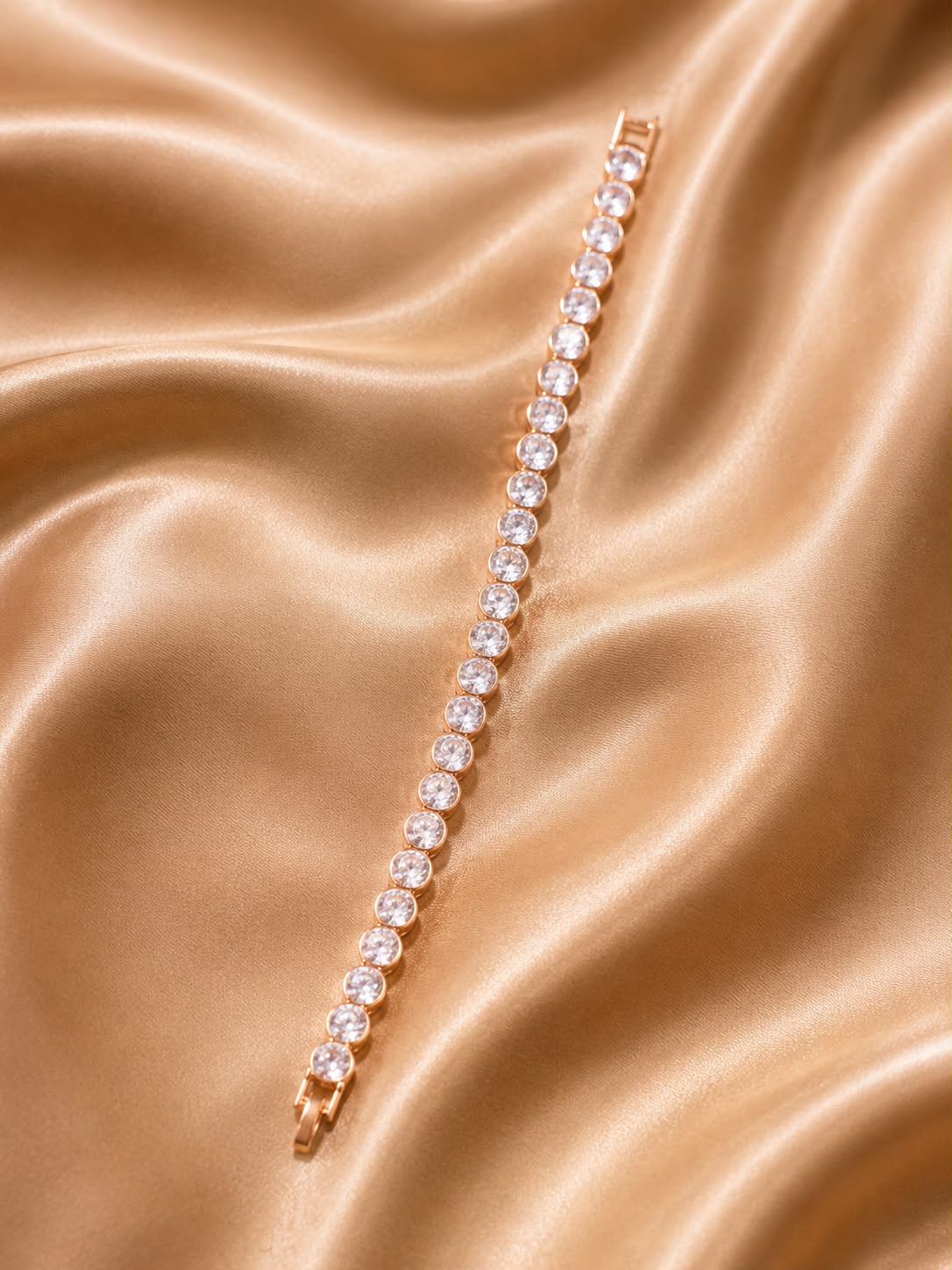 Luxury Rose Gold Solitaire Tennis Bracelet