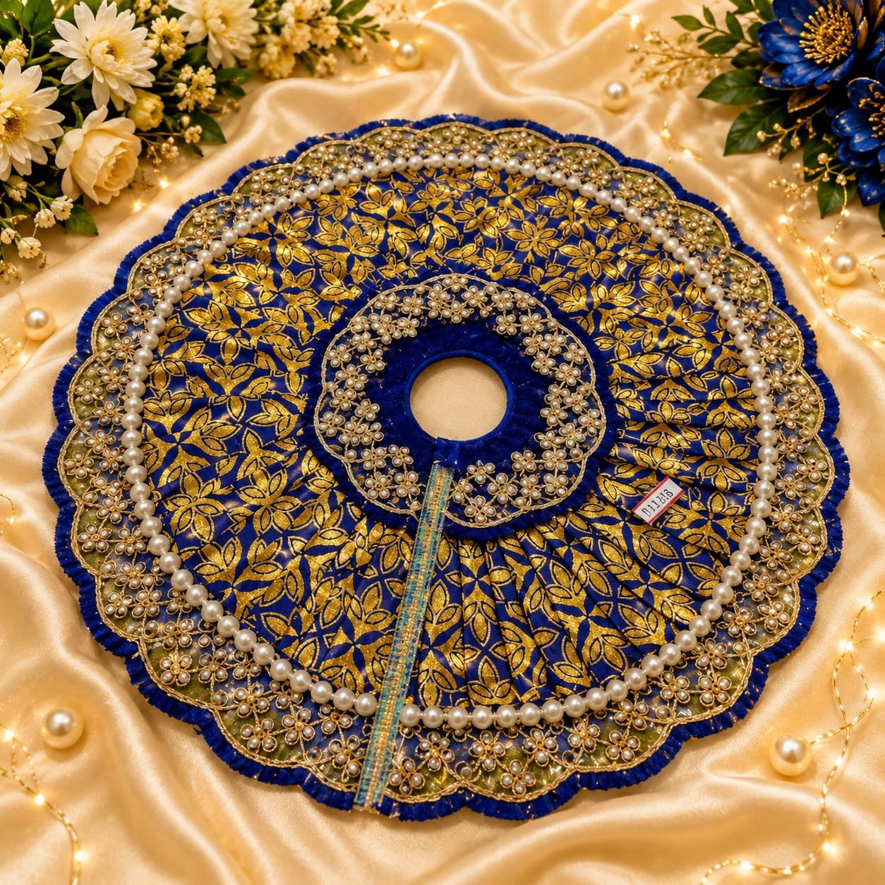 Product Name: Royal Blue & Golden Pearl Embellished Laddu Gopal Poshak