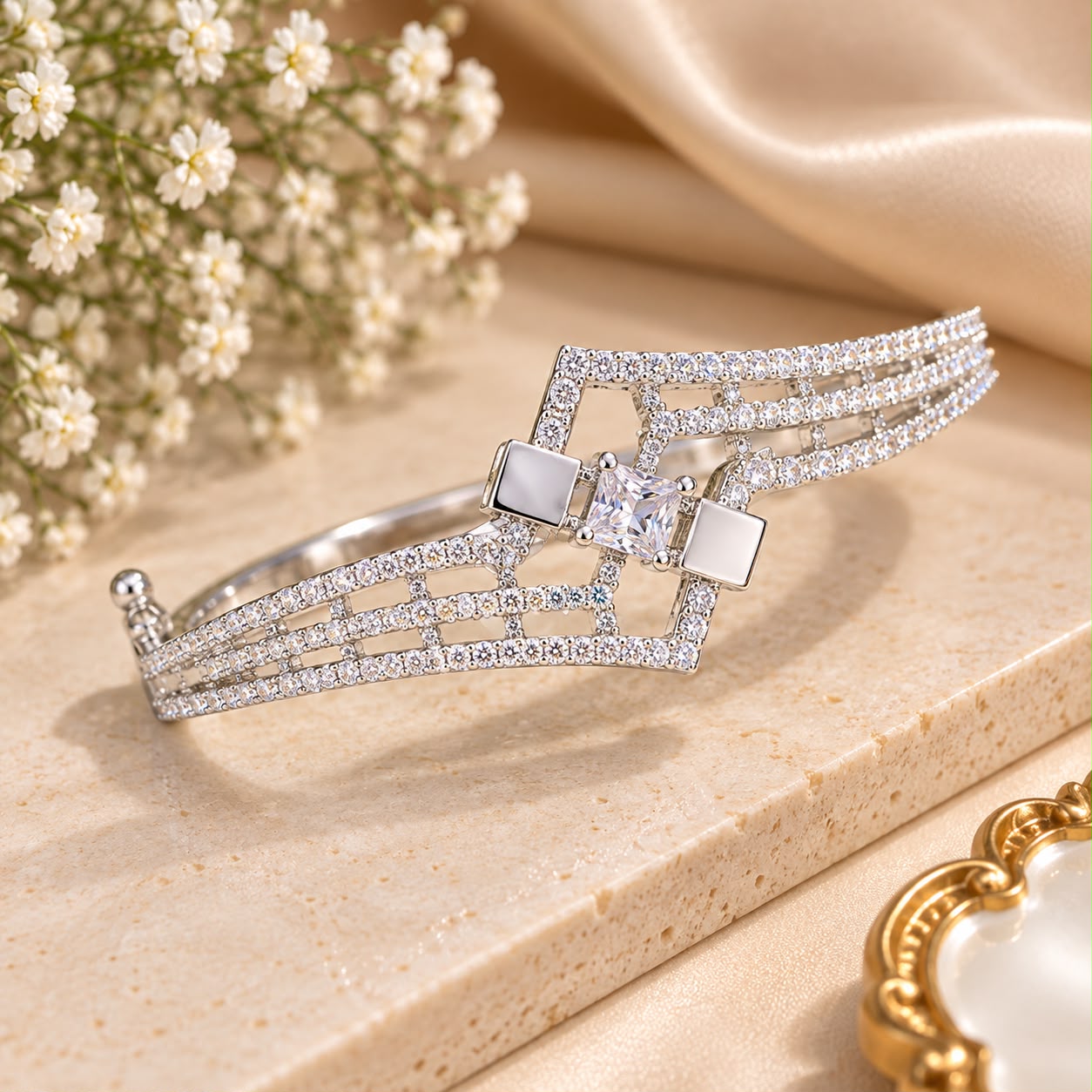 Product Name: Royal Crystal Multi-Strand Statement Bracelet