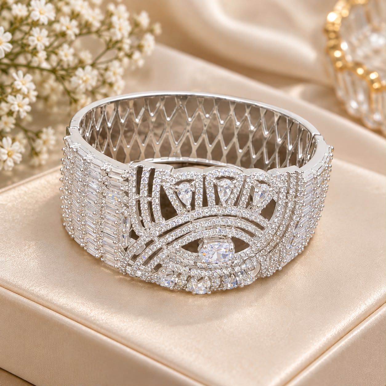 Product Name: Silver Crystal Statement Cuff Bracelet