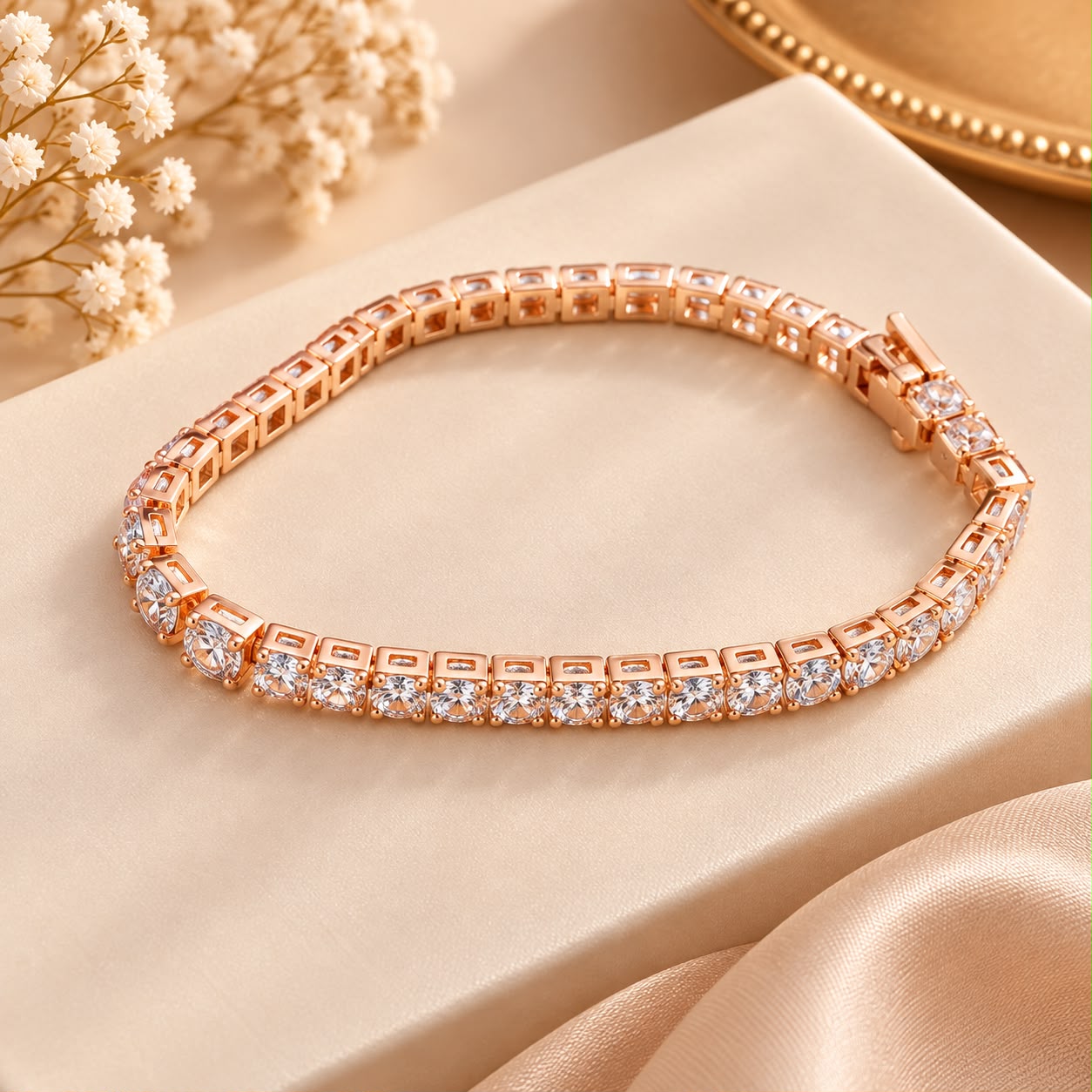 Product Name: Rose Gold Crystal Tennis Bracelet