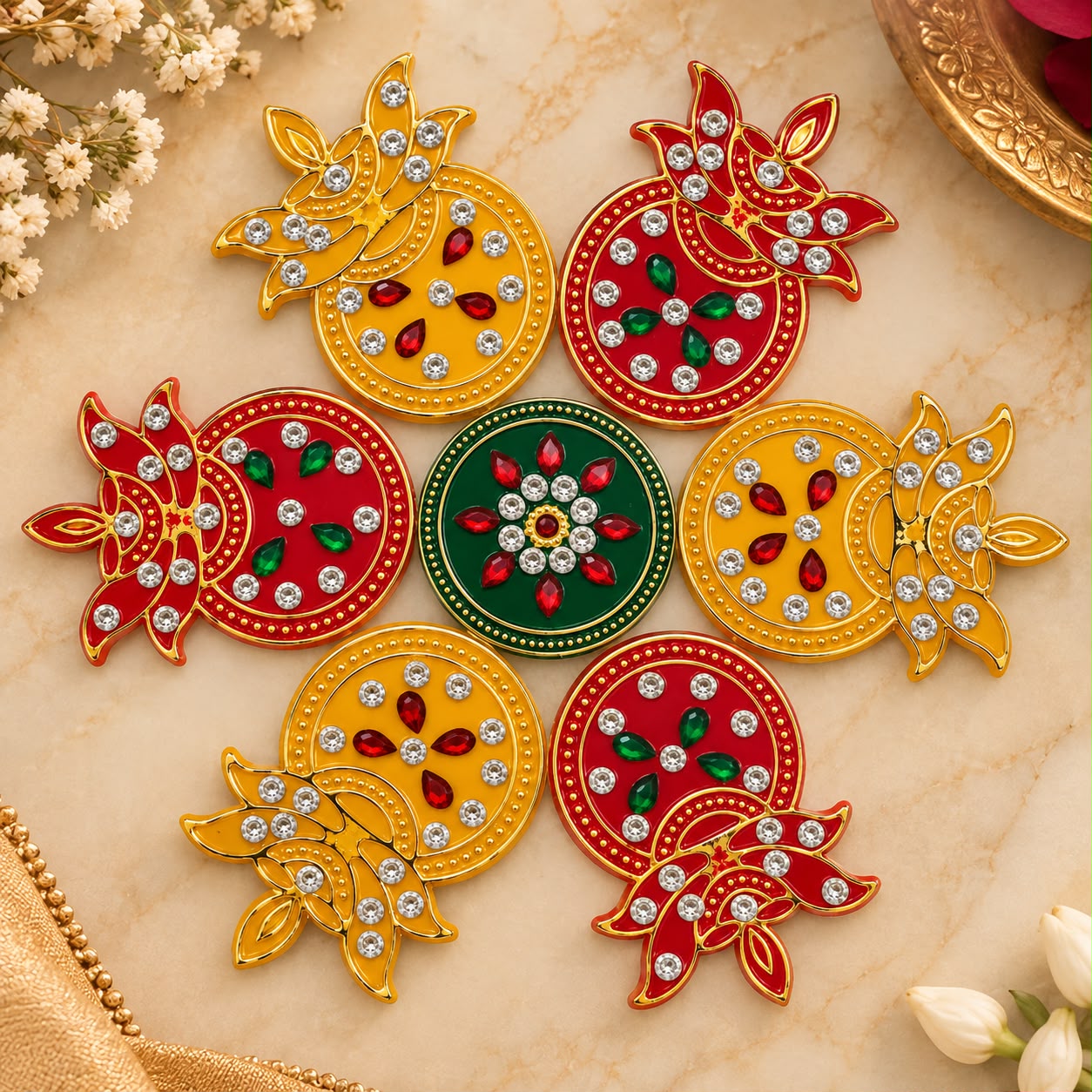 Product Name: Pomegranate Designer Festive Rangoli Set