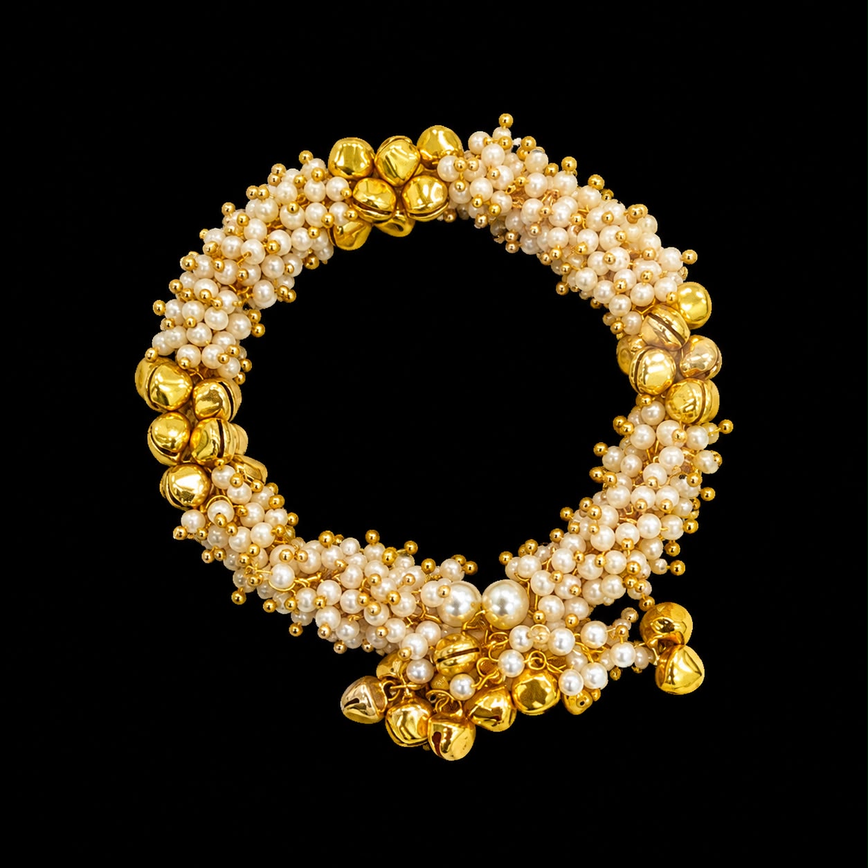 Traditional Pearl & Ghungroo Handcrafted Bracelet