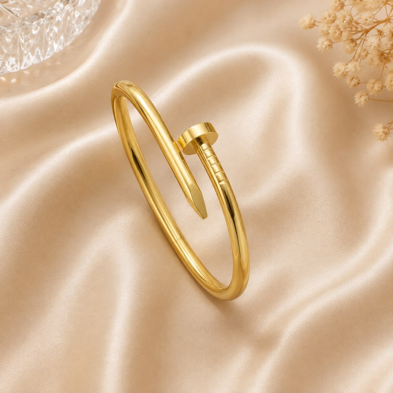 Product Name: Gold-Tone Minimalist Nail Cuff Bracelet