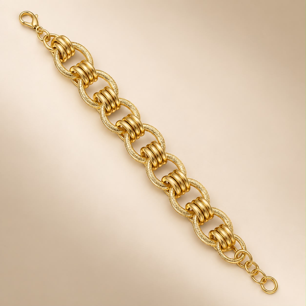 Product Name: Classic Interlinked Gold Chain Bracelet
