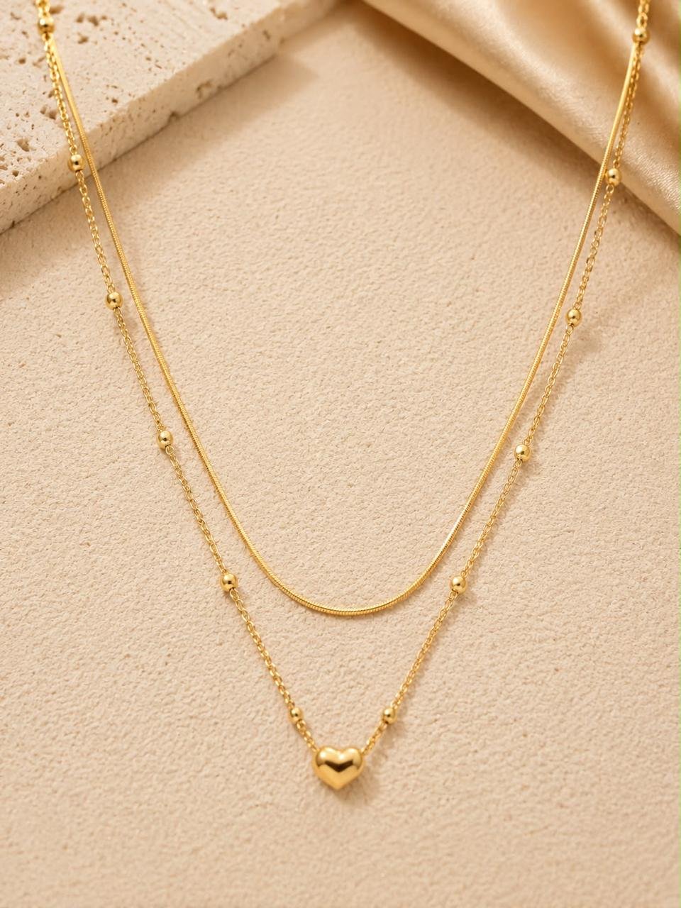 Product Details – Double Layer Heart Bead Necklace